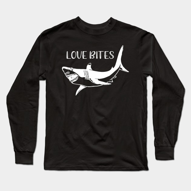 Love Bites Shark Long Sleeve T-Shirt by DANPUBLIC
